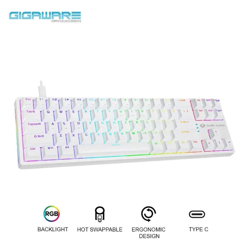 CLAVIER Mécanique Filaire Dark Alien K710 (blanc, bleu)