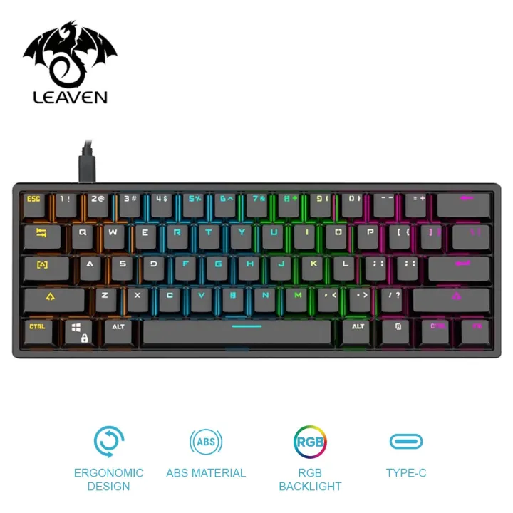 CLAVIER Mécanique Filaire Leaven K620 (noir, bleu)