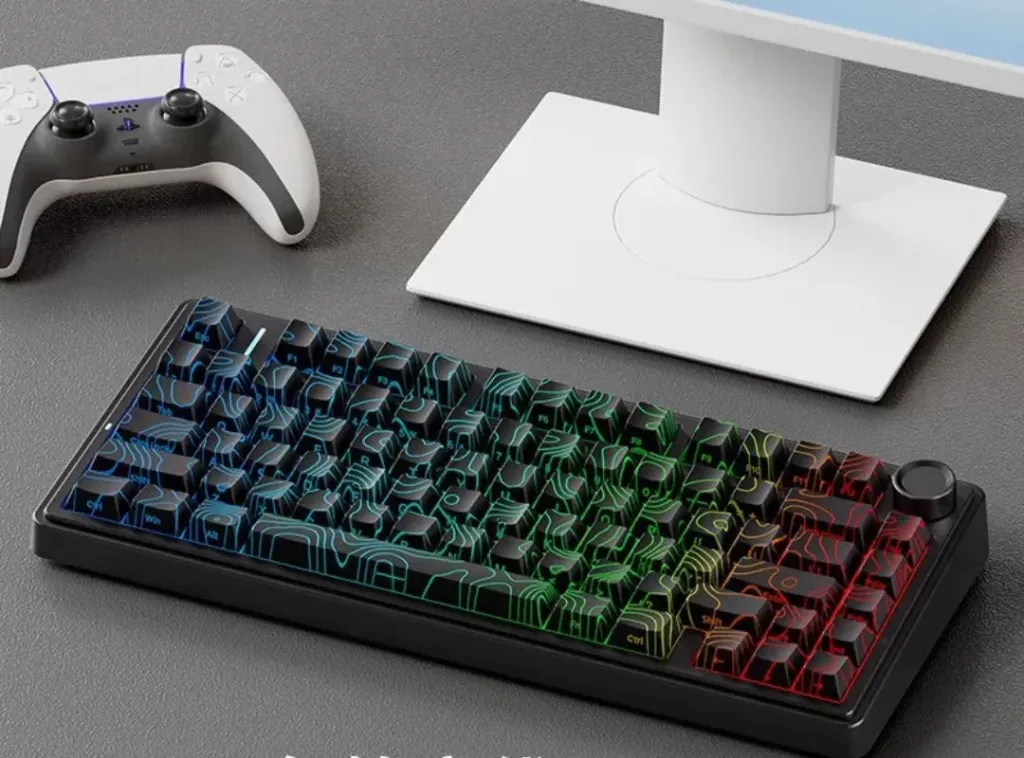 CLAVIER Mécanique Sans Fil Aula F75 (noir pudding, star vector)