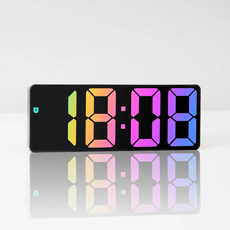 Horloge LED grand affichage multicolore - style INS