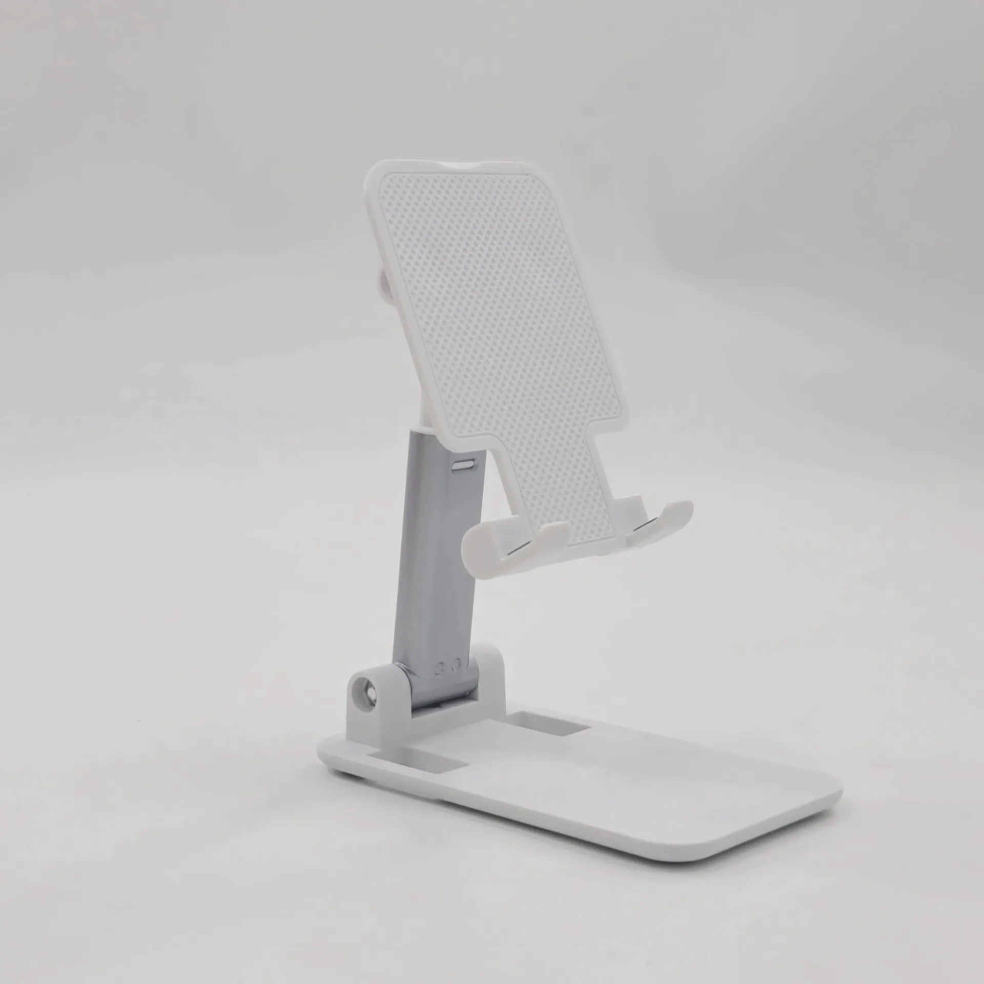 Support téléphone bureau - encoches fixe - antidérapant plastique (T18) (blanc)