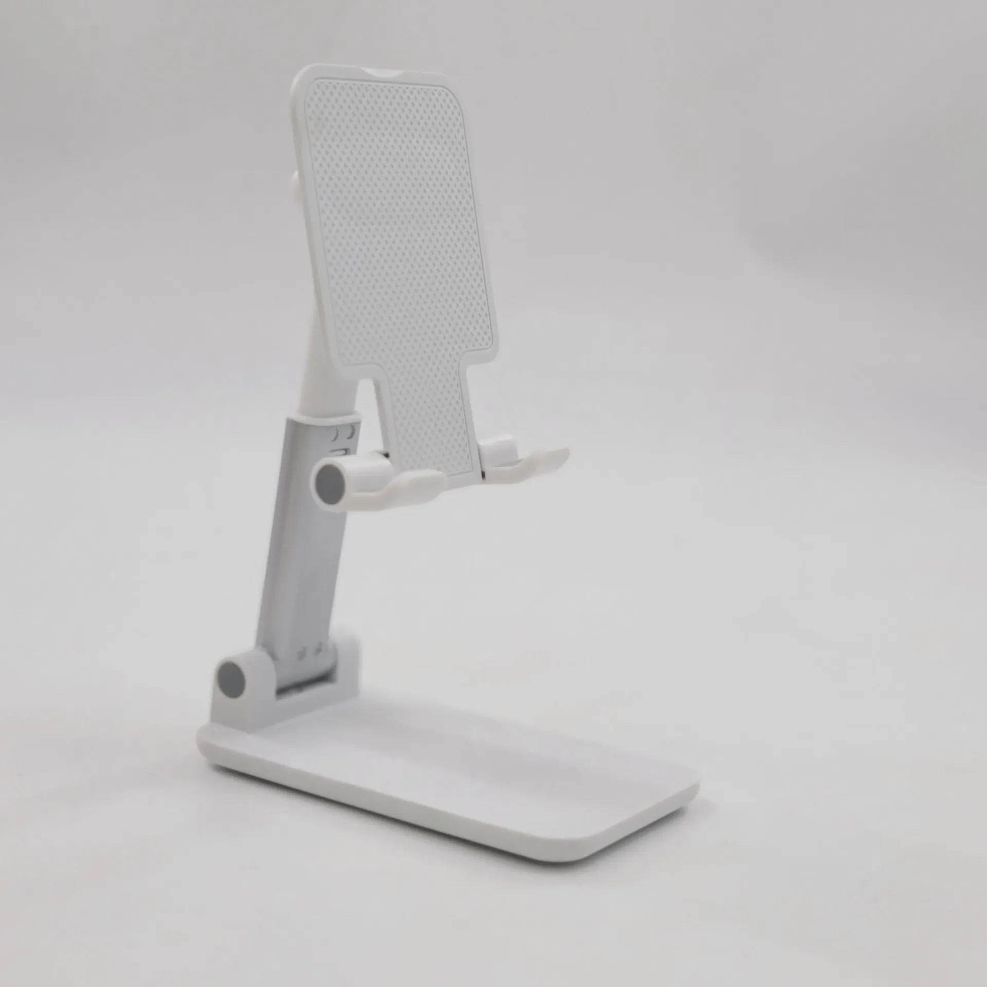 Support téléphone bureau - encoches flexible - antidérapant plastique (T3) (blanc nacré)