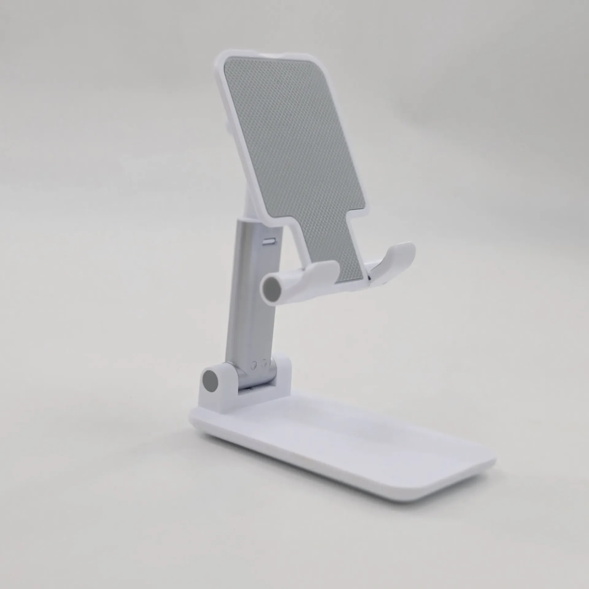 Support téléphone bureau - encoches flexible - antidérapant caoutchouc (T9) (blanc nacré)