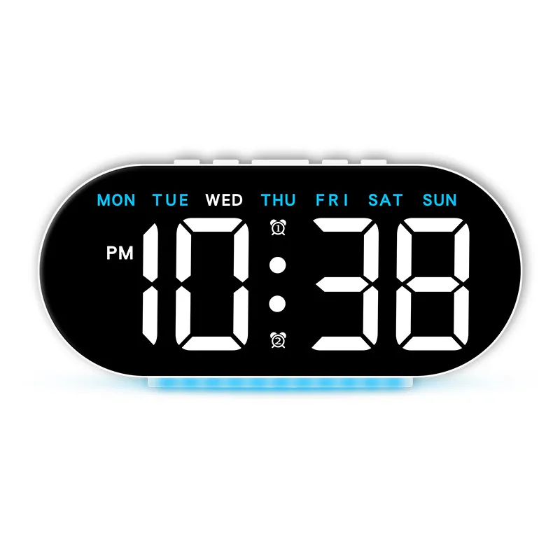Horloge LED avec éclairage d'ambiance (bord arrondi)