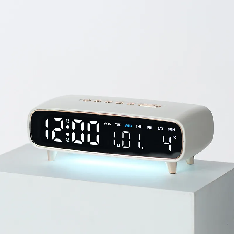 Réveil numérique rétro LED - Design luxe, éclairage d'ambiance