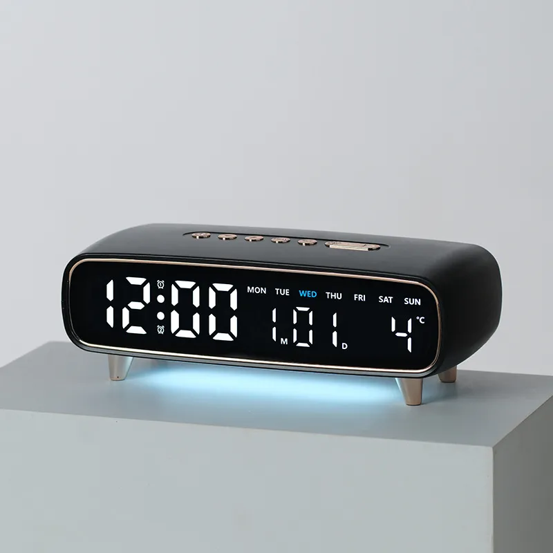 Réveil numérique rétro LED - Design luxe, éclairage d'ambiance