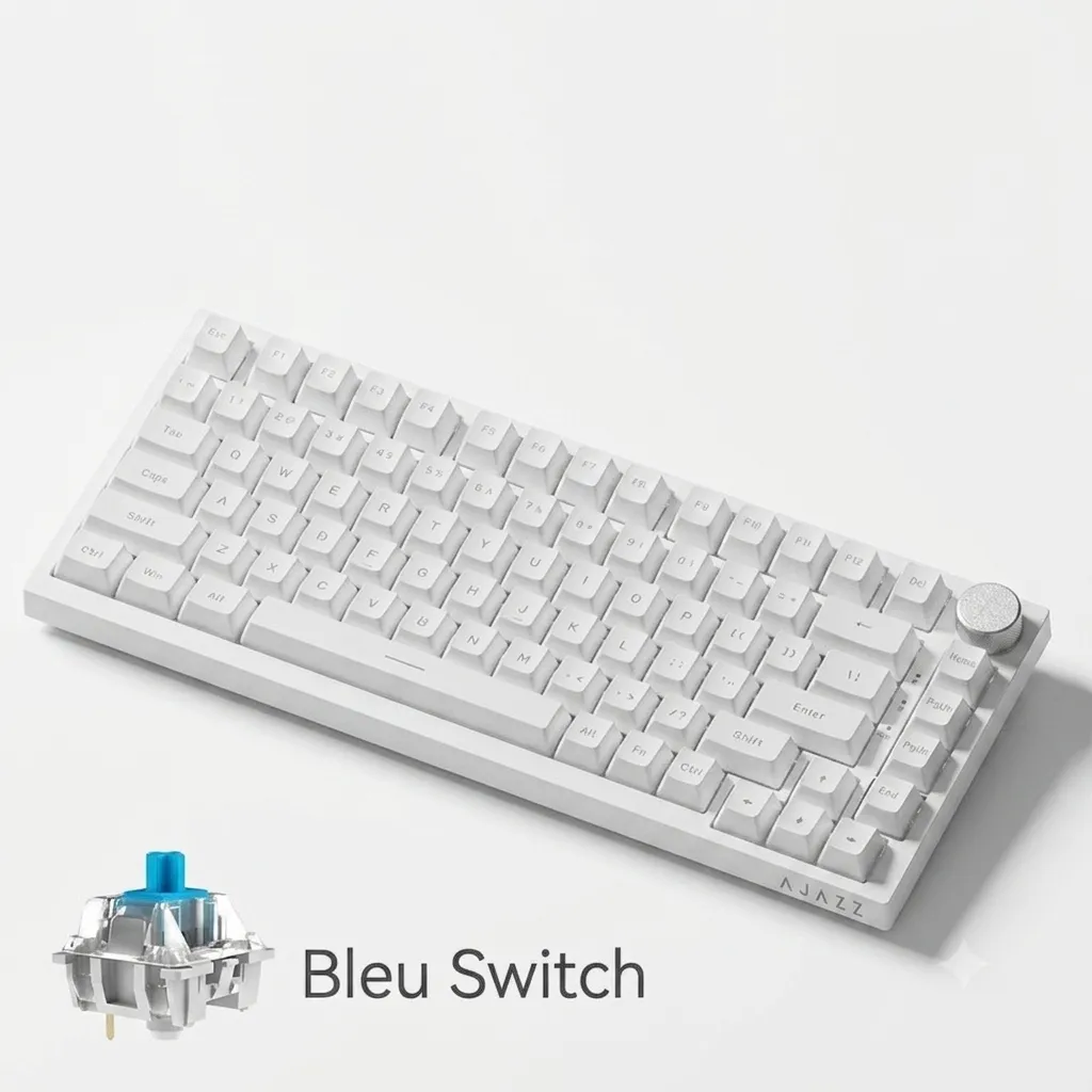 CLAVIER Mécanique Filaire AJAZZ AK820 (blanc & switch bleu)