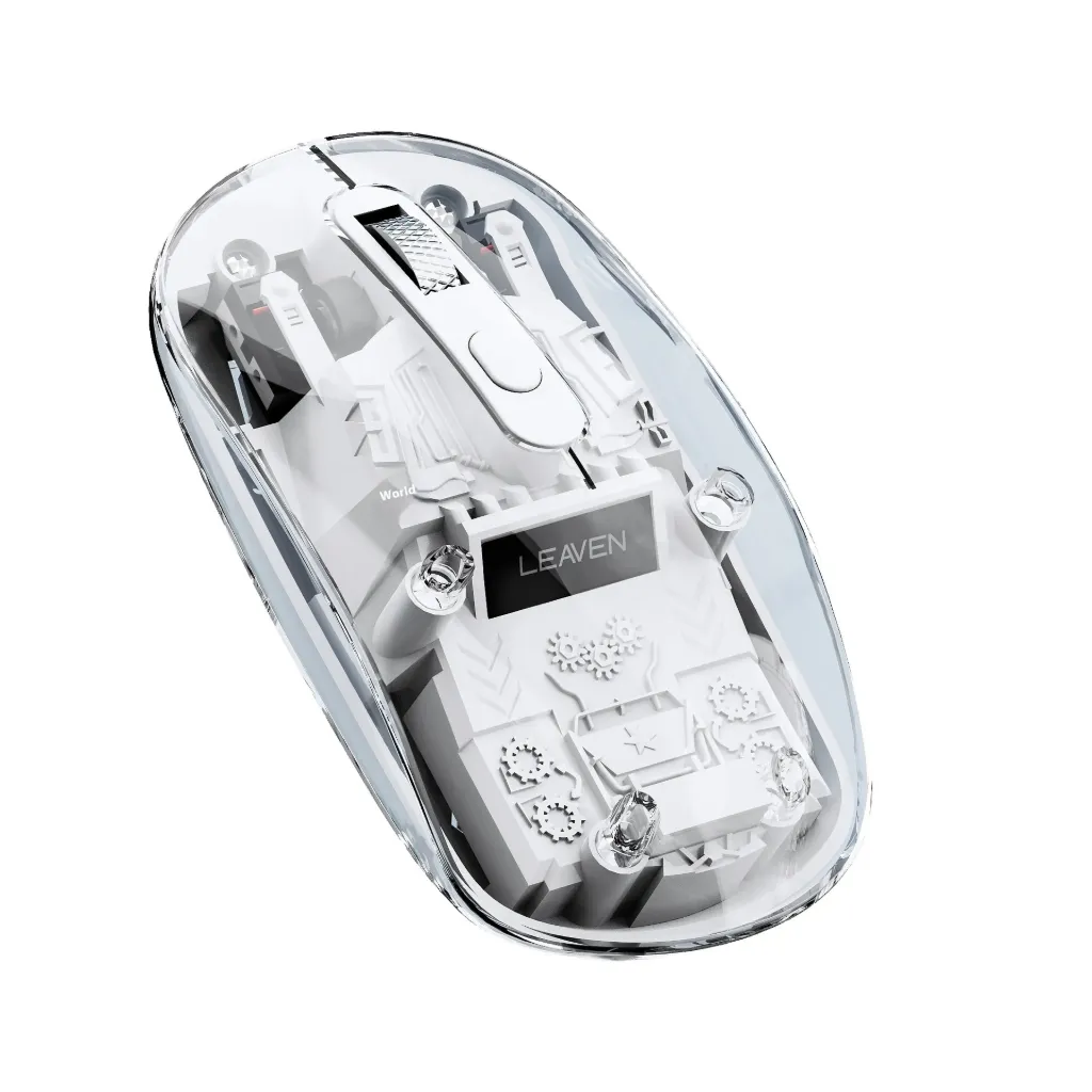 SOURIS Sans Fil Transparent Leaven Q7 (blanc)